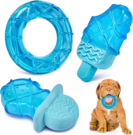 3 Pack Puppy Teething Toys Freezables Relieve Teething Pain and Itching,Large Capacity Frozen Puppy Toys for Teething with Long Lasting Freezing Effects.Fillable Puppy Teething Rings