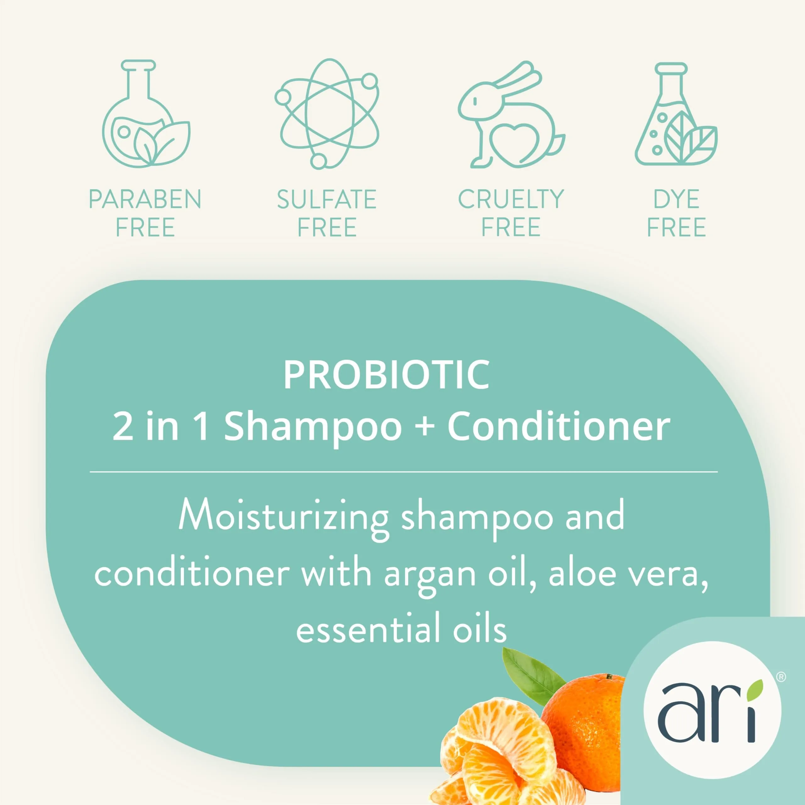 ARI Probiotics Green Tea and Mandarin 2-in-1 Dog Shampoo and Conditioner - 16 Oz