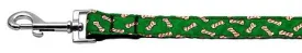 Candy Cane Bones Nylon and Ribbon Collars  . 1'' wide x 4' Leash