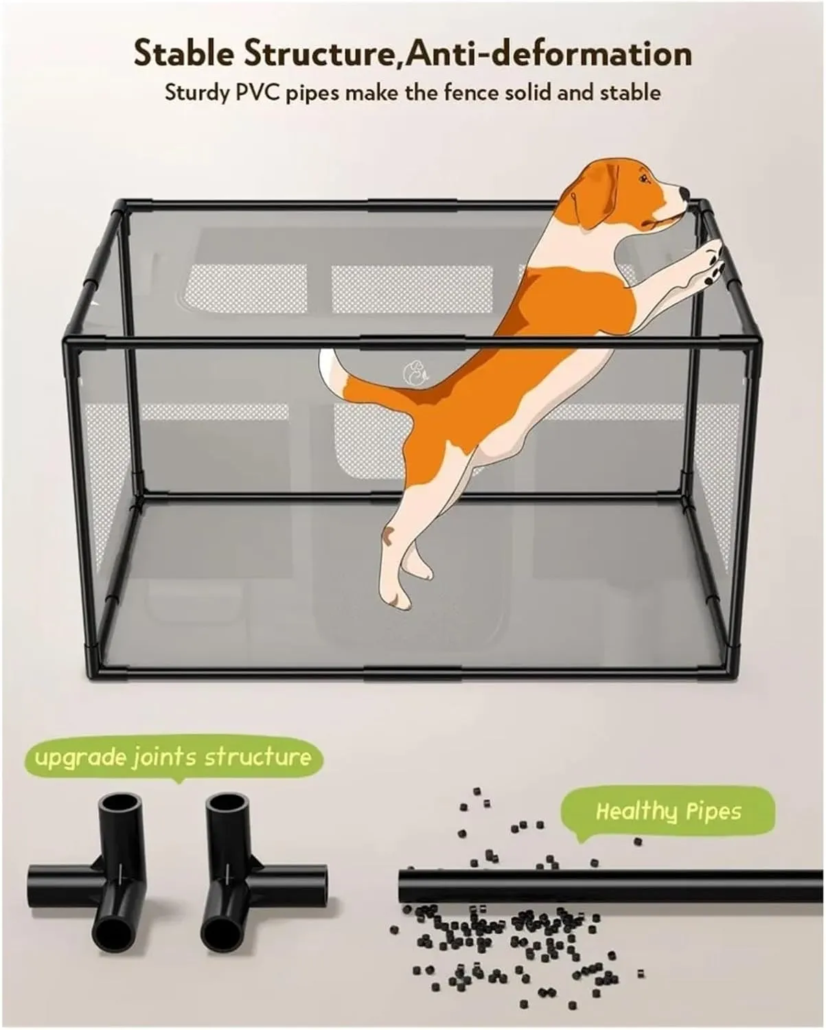 cat cage Portable Soft Cat & Dog Playpen Breathable Mesh Pet Fence with Stable Pipe Frame - Lightweight Enclosure for Indoor Outdoor Travel & Camping Xedapluv(Gray,32x24x22in)