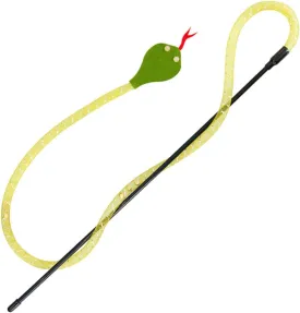 Cat Teaser Wand Toy for Indoor Cats, Cute Mesh Snake & Crinkle Plush Fabric Kitten Wand Kitty Toys Interactive Play Chase Exercise Wand String Toys Cat Toys for All Breed Sizes (Yellow,14.57 30.7inch)