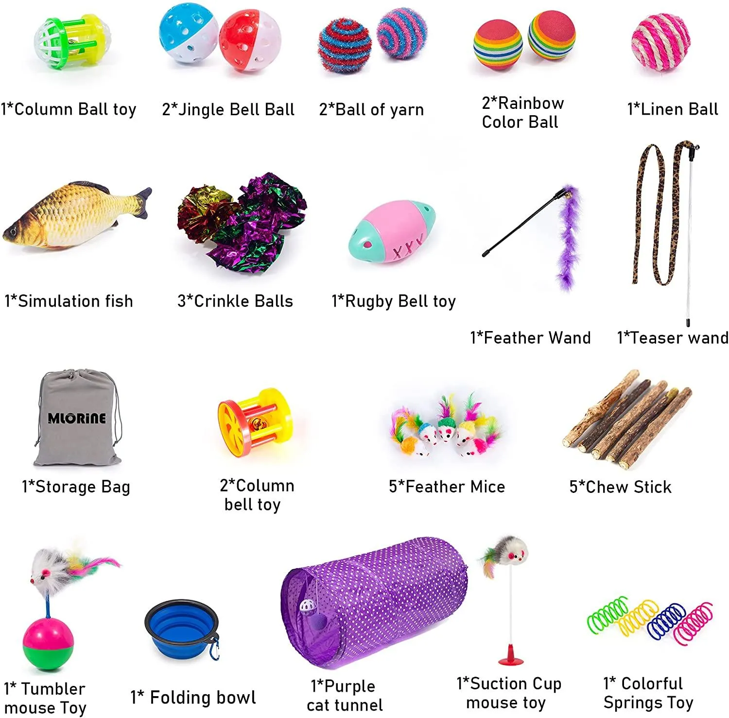 Cat Toys Kitten Toys 34pcs