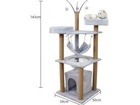 Cat Tree & Scratching Light Grey 50*50*143