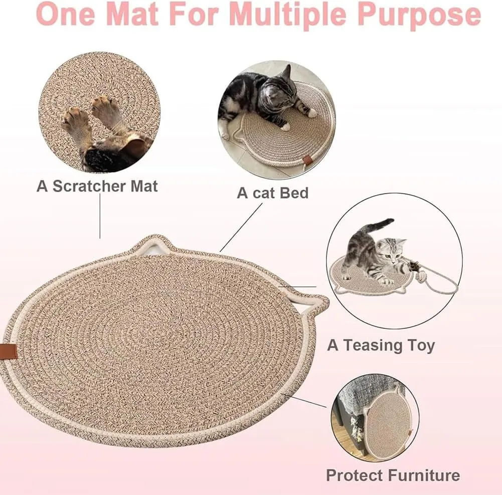CeleryPets Dual Scratching Pad, Scratching Pads for Indoor Cats, Cat Toys Scratching cat Toy, French Fries Bed, 17/20 Dual Scratching Pad for Cats with Cat Toy (17in,Brown)