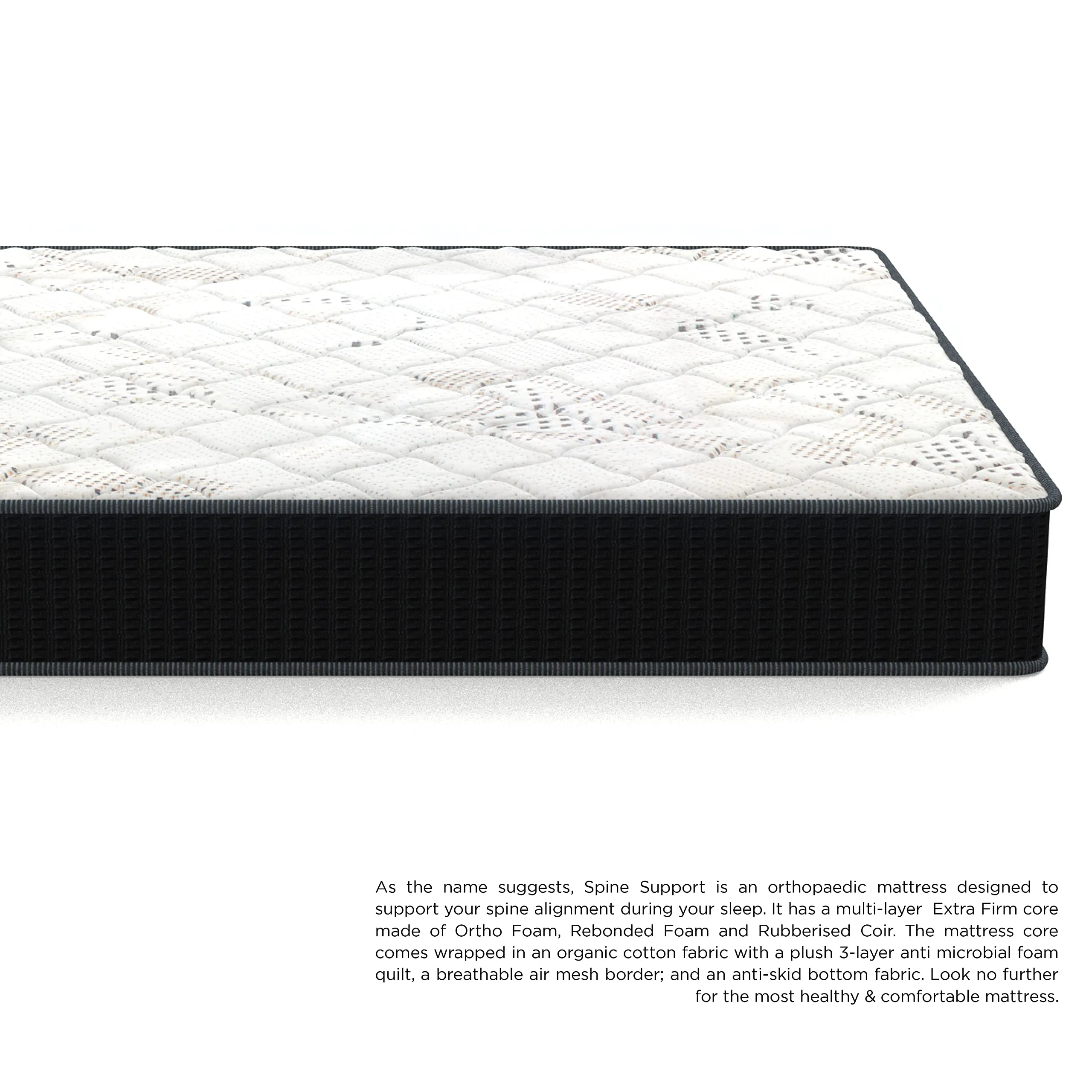 Centuary Mattresses Spine Support 6 inch Extra Firm Orthopedic Coir Mattress (King, 78X72X6)