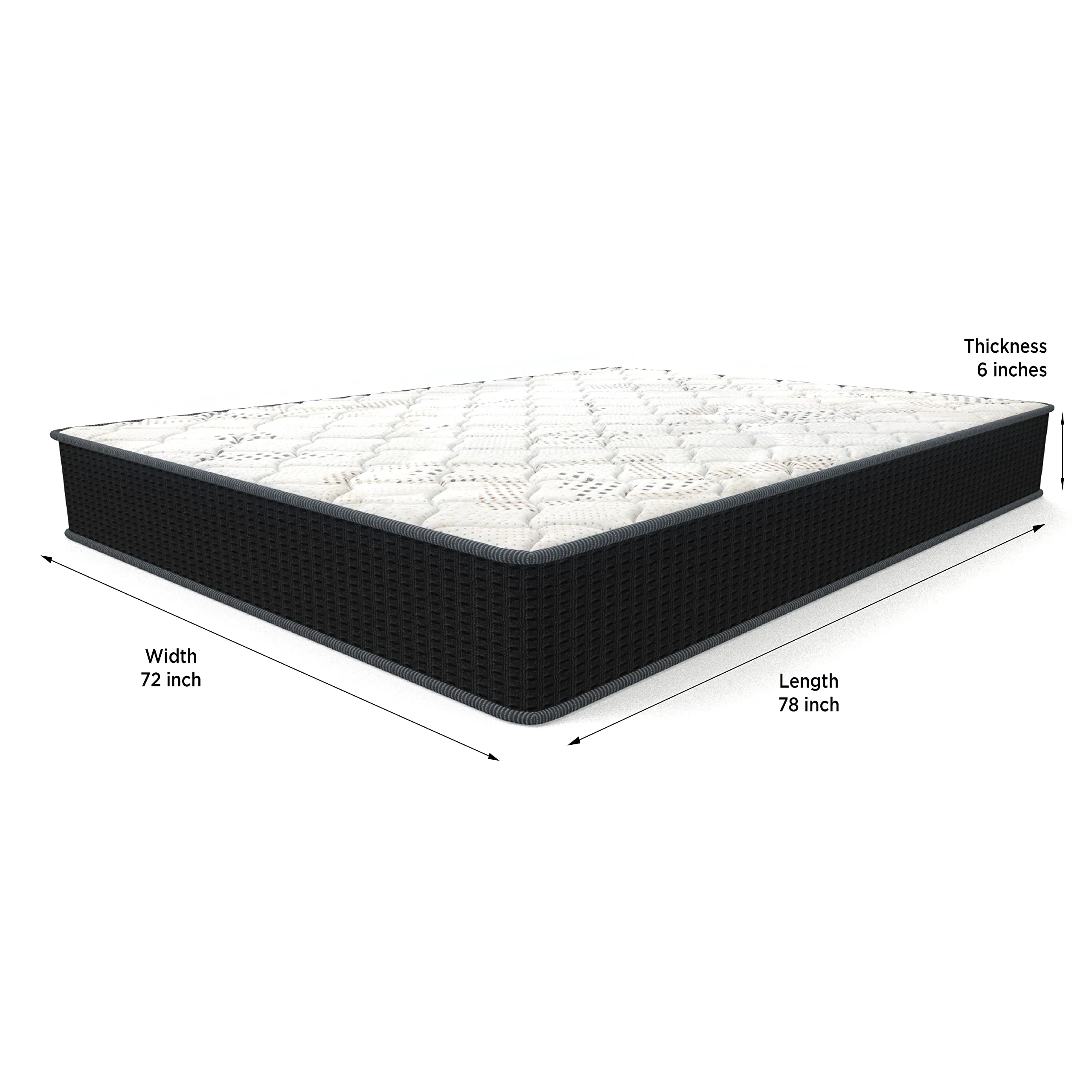 Centuary Mattresses Spine Support 6 inch Extra Firm Orthopedic Coir Mattress (King, 78X72X6)