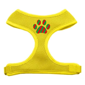 Christmas Paw Screen Print Soft Mesh Harness Yellow Small
