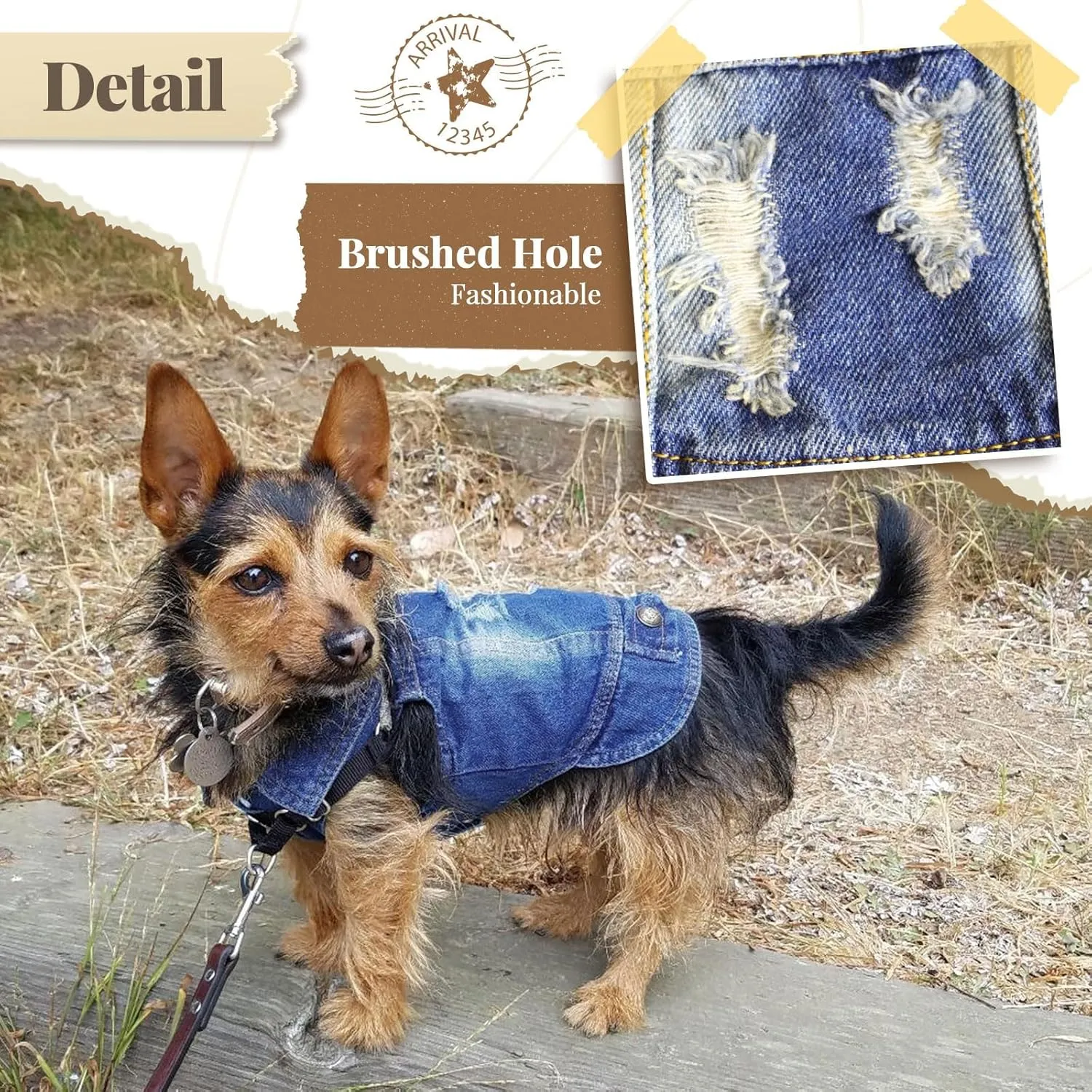 Cool Blue Dog Jean Jacket Small Pet Outfits Dog Clothes for Small Medium Dogs Cats Boys Girls Pet Vest Denim Coats Puppy Shirts Doggy Costume Clothing for Shih tzu Chihuahua Yorkie Teacup