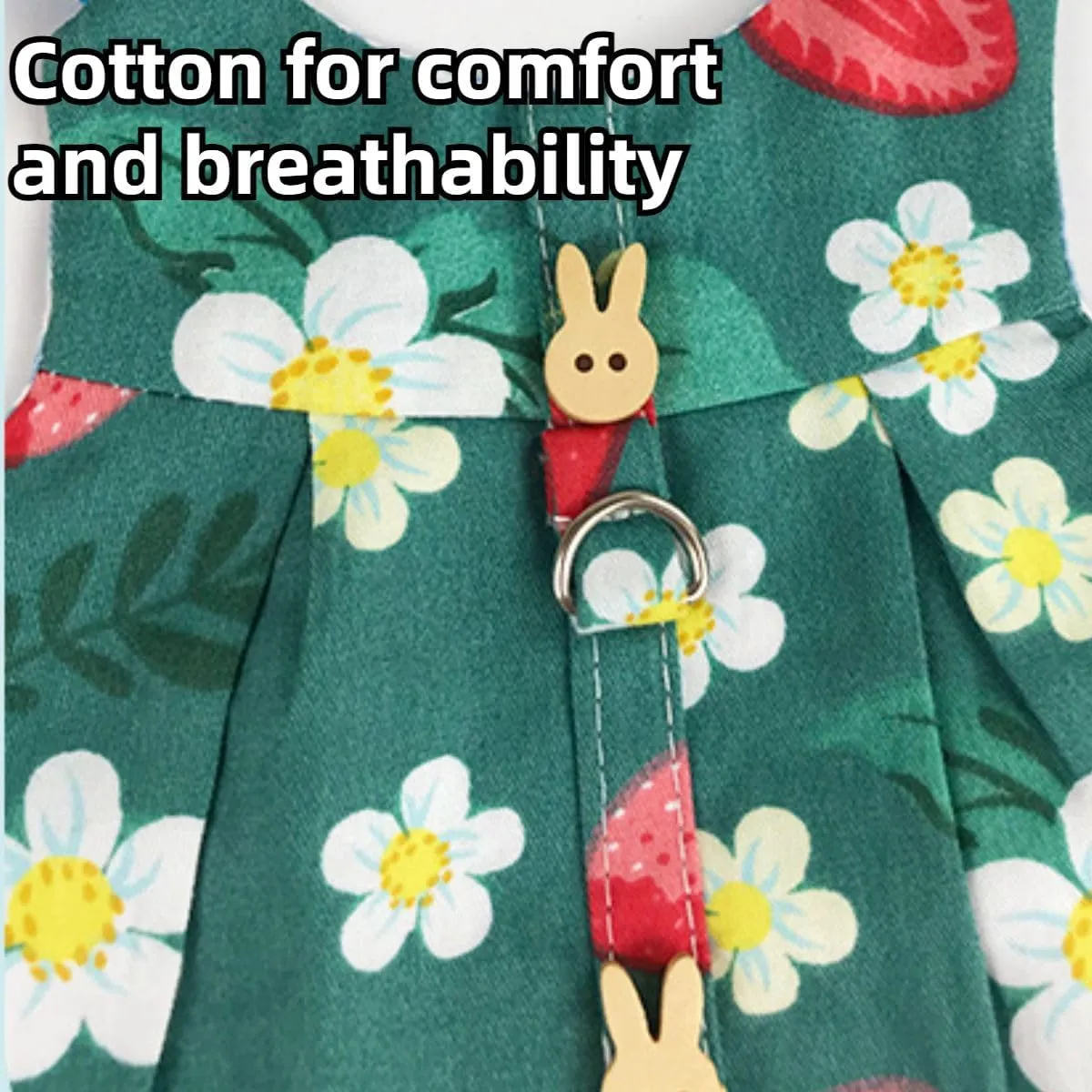 Cute Rabbit Leash and Harness Set, Bunny Rabbit Dress Clothes Walking Harness Vest Escape Proof Pet Supply for Rabbit Hedgehog Ferret Guinea Pig (Yellow with Accessories,L)