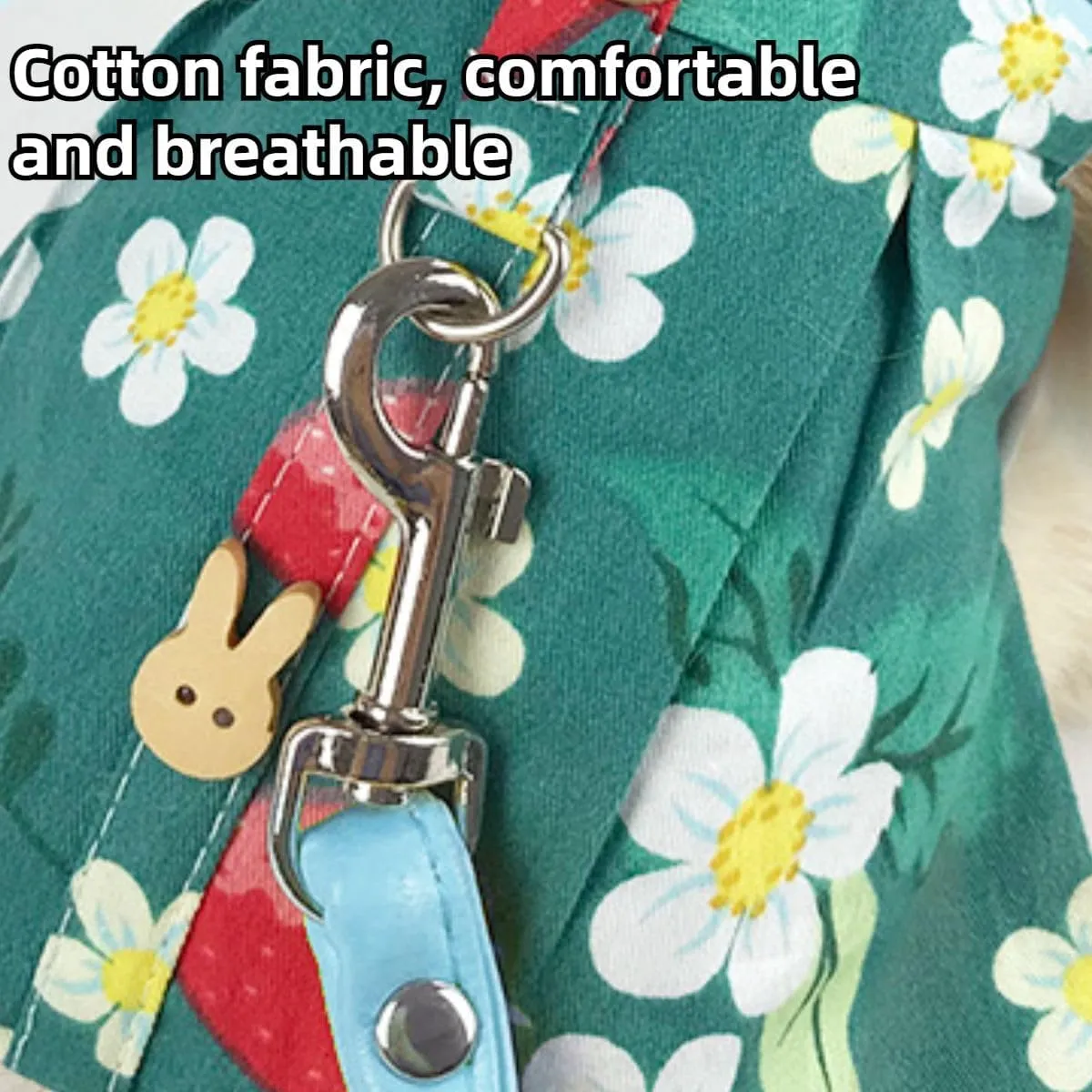 Cute Rabbit Leash and Harness Set, Bunny Rabbit Dress Clothes Walking Harness Vest Escape Proof Pet Supply for Rabbit Hedgehog Ferret Guinea Pig (Yellow with Accessories,L)