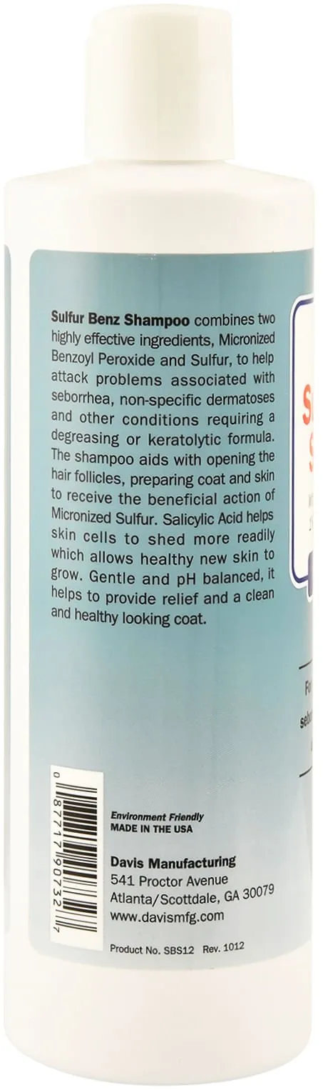 Davis Sulfur Benz (Benzoyl Peroxide) Shampoo