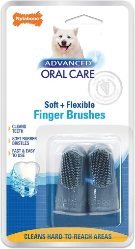 Dog Finger Brush - Nylabone Advanced Oral Care Finger Brush 2 count