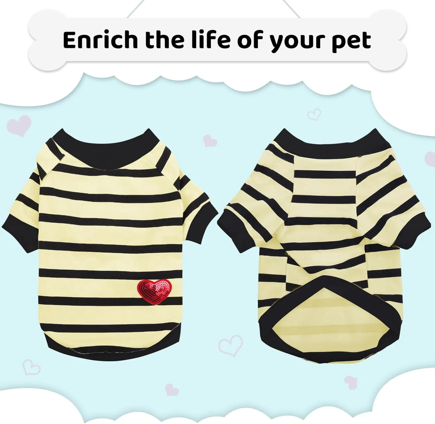 Dog Shirts for Large Dogs Cats, Dog Striped T-Shirts Dog Vest Pet Apparel Tee Shirts Spring Summer Suitable for Small and Medium Large Pets French Bulldog Bichon, Beige XL