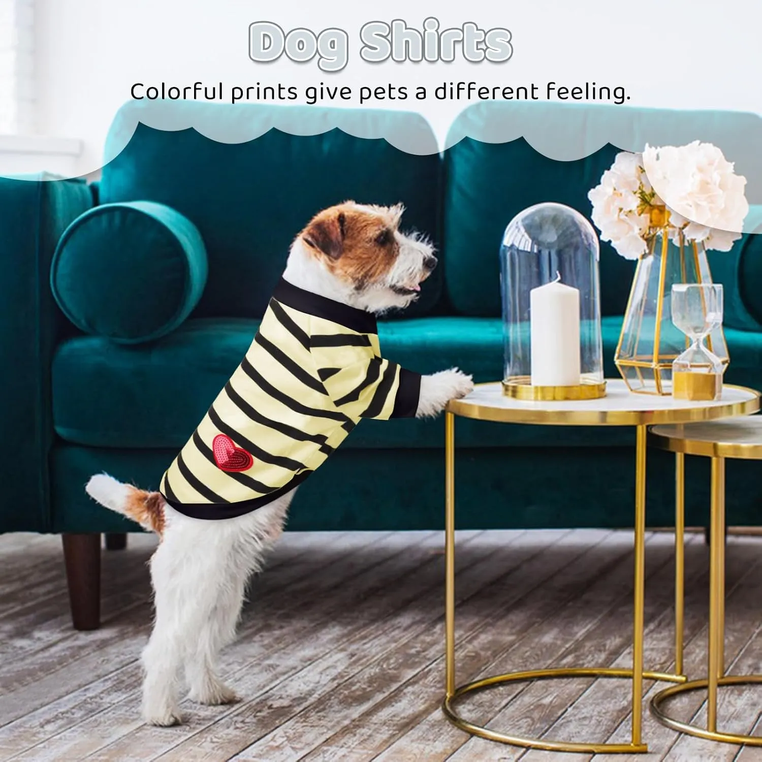 Dog Shirts for Large Dogs Cats, Dog Striped T-Shirts Dog Vest Pet Apparel Tee Shirts Spring Summer Suitable for Small and Medium Large Pets French Bulldog Bichon, Beige XL