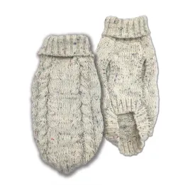 Doggie Q Beige Double Knit Marled Sweater for Dogs