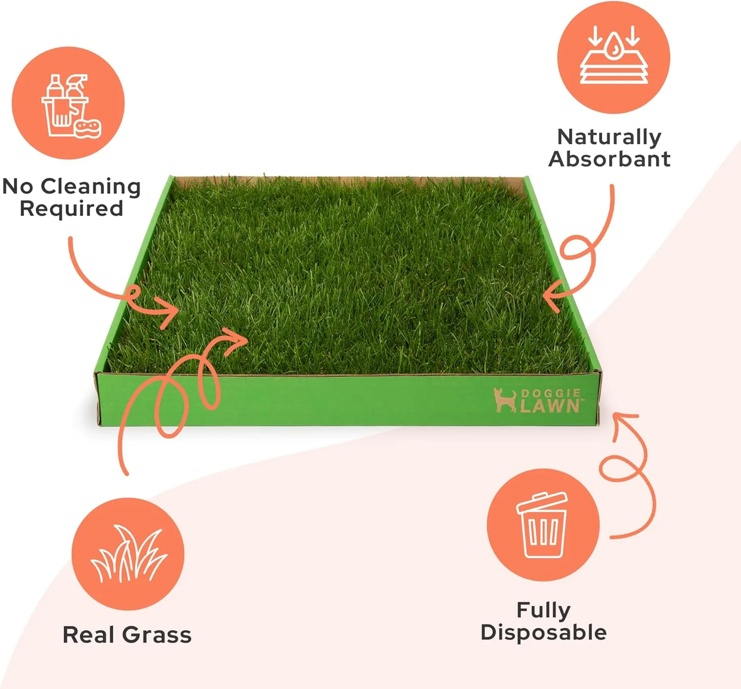 DoggieLawn Real Grass Puppy Pee Pads- 24 x 16 Inches - Perfect Indoor Litter Box for Dogs - No Mess, Easy-to-Use - Potty Training for Pets - Eco-Friendly Disposable Bathroom with Real Living Grass