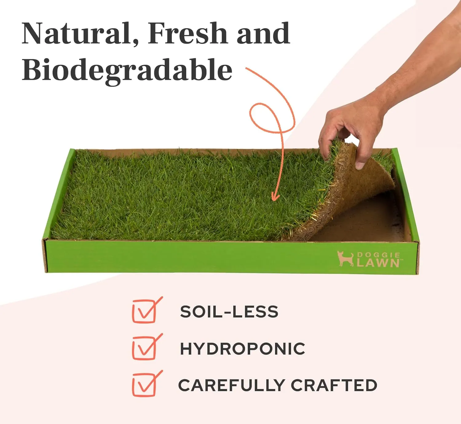 DoggieLawn Real Grass Puppy Pee Pads- 24 x 16 Inches - Perfect Indoor Litter Box for Dogs - No Mess, Easy-to-Use - Potty Training for Pets - Eco-Friendly Disposable Bathroom with Real Living Grass