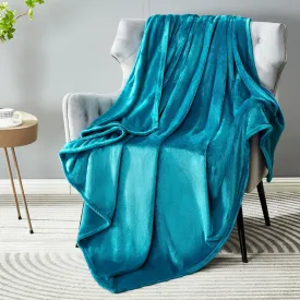 DREAMNINE Soft Cozy Plush Fleece Throw Blanket 50" x 60", Solid Shag Minky Lightweight Lap Fuzzy Flannel Blanket for Bedroom, Luxury Washable Warm Velvet Blankets for Couch Sofa Pet, Breathable, Teal