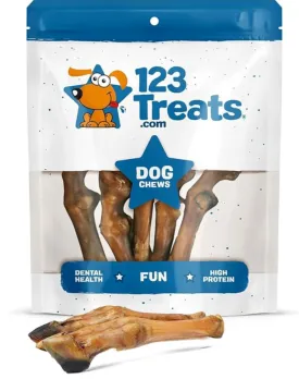 Dried Sheep Legs with Hooves for Dogs (5 Count) , Tough Dog Treats for Aggressive Chewers, Long-Lasting Dog Bones Ideal for Dogs