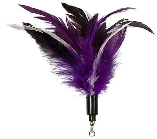 EcoCity Cat Toys - Cat Teaser Toys - Include Cat Wand and Natural Feather Refills (5 Pack)