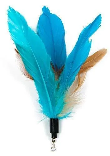 EcoCity Cat Toys - Cat Teaser Toys - Include Cat Wand and Natural Feather Refills (5 Pack)