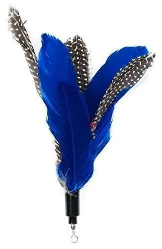 EcoCity Cat Toys - Cat Teaser Toys - Include Cat Wand and Natural Feather Refills (5 Pack)
