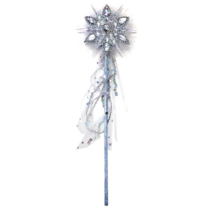 Fairytale Snowflake Wand with Feather
