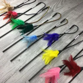 Feathers on a Leather String Cat Teaser Toy