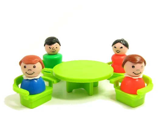 Fisher-Price Little People Family Set Table, Chairs, Beds, Dog