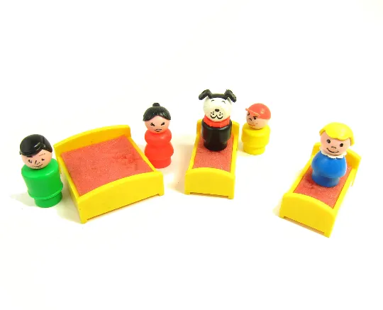 Fisher-Price Little People Family Set Table, Chairs, Beds, Dog