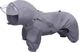Full-Coverage Dog Raincoat, Lightweight, Comfortable, Adjustable & Easy to Wear Dog Rain Jacket, Detachable Cap, Reflective Strip (Grey, 2XL)