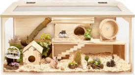 Hamster Cage Chew Proof, Mice and Rat Habitat Openable Top with Acrylic Sheets, Hamster Habitat Solid Built (32L x 16" W x 16" H)