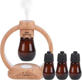 HAPPTWS Essential Oil Diffuser Set- Diffuser 3 Timer Settings Battery Powered Cordless Setup 7 Color LED Lights for Bedroom Yoga Room Pet Room