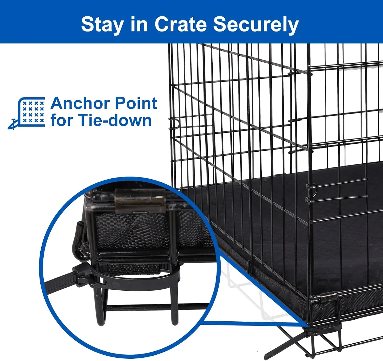 Indestructible Dog Beds, Enhanced Quilted Chew Proof Dog Crate Pad for Aggressive Chewer, Washable Cover Dogs Mat for Crate, Non-Skid Kennel Pad, Durable Pet Bed for Puppy (Black, 35"x23")