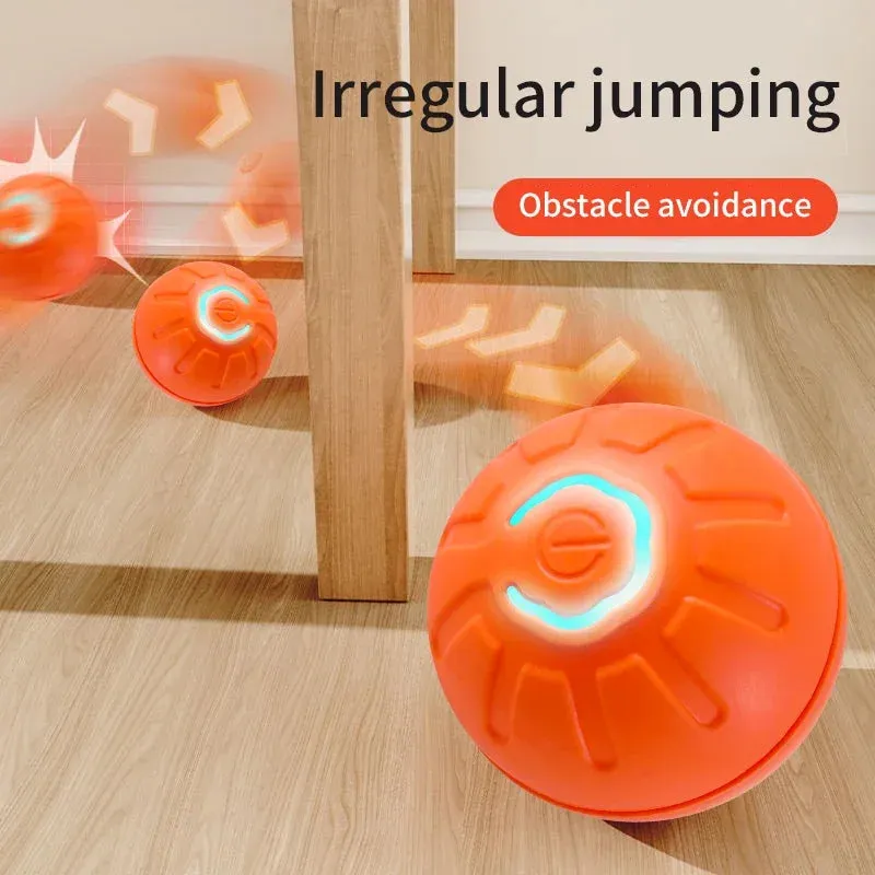 Interactive Pet Toy Ball - USB Rechargeable Automatic Bouncing Ball for Dogs and Cats