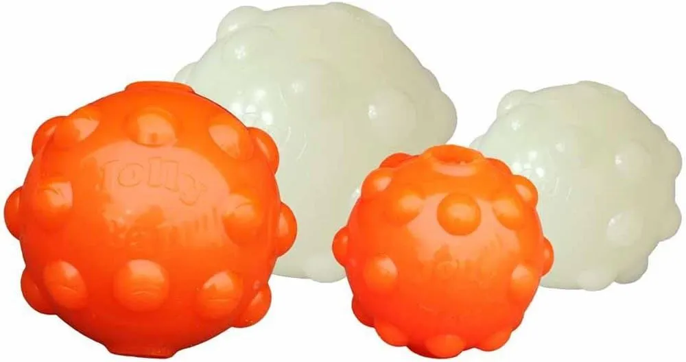 Jolly Pets Jolly Jumper, Large 4", Bouncing Dog Toy Ball; Glows in The Dark