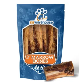 K9warehouse Beef Stuffed Marrow Dog Bones - 3 pack - 3 inch