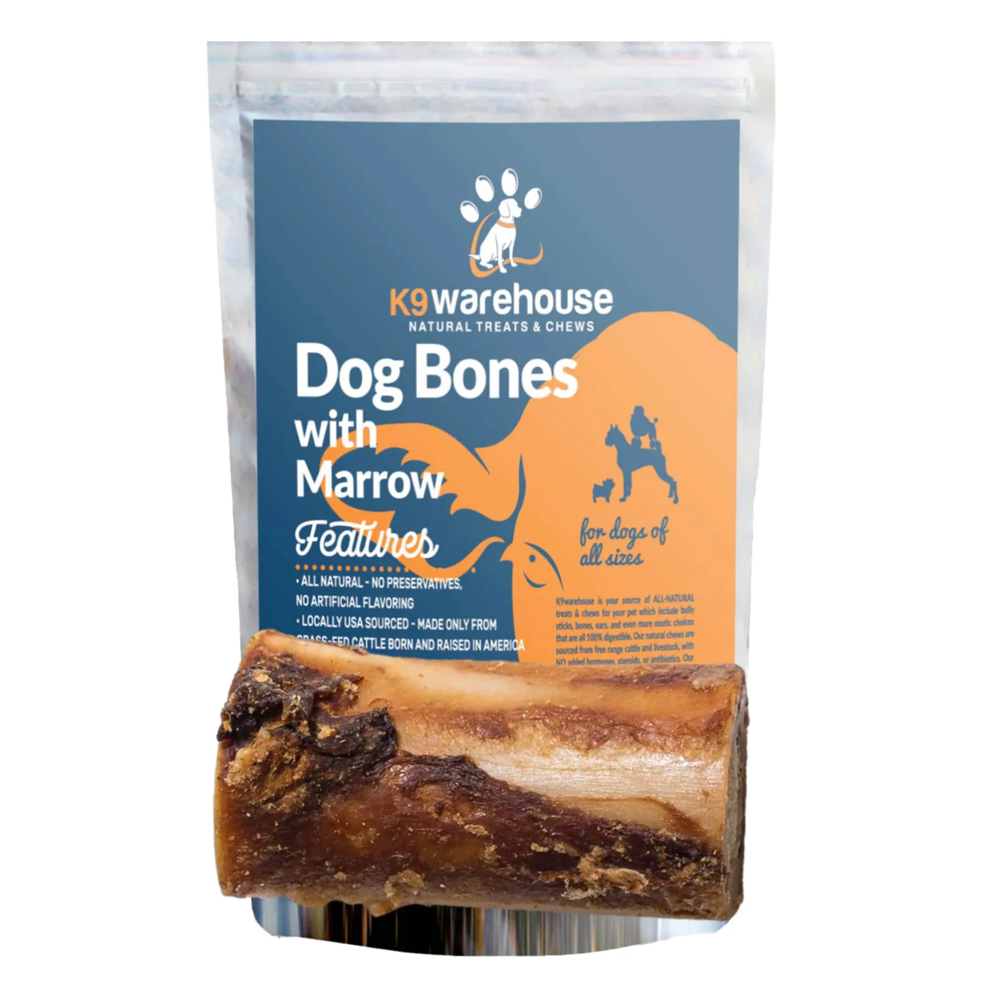K9warehouse Beef Stuffed Marrow Dog Bones - 3 pack - 3 inch