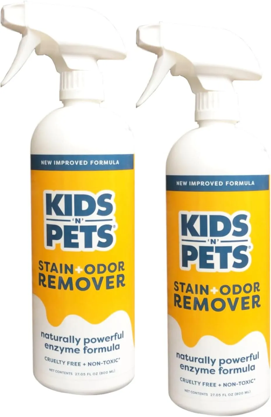 KIDS 'N' PETS  Instant All-Purpose Stain & Odor Remover  27.05 oz - (800 ml)  Pack of 2 - Proprietary Formula Permanently Eliminates Tough Stains & Odors  Even Urine Odors