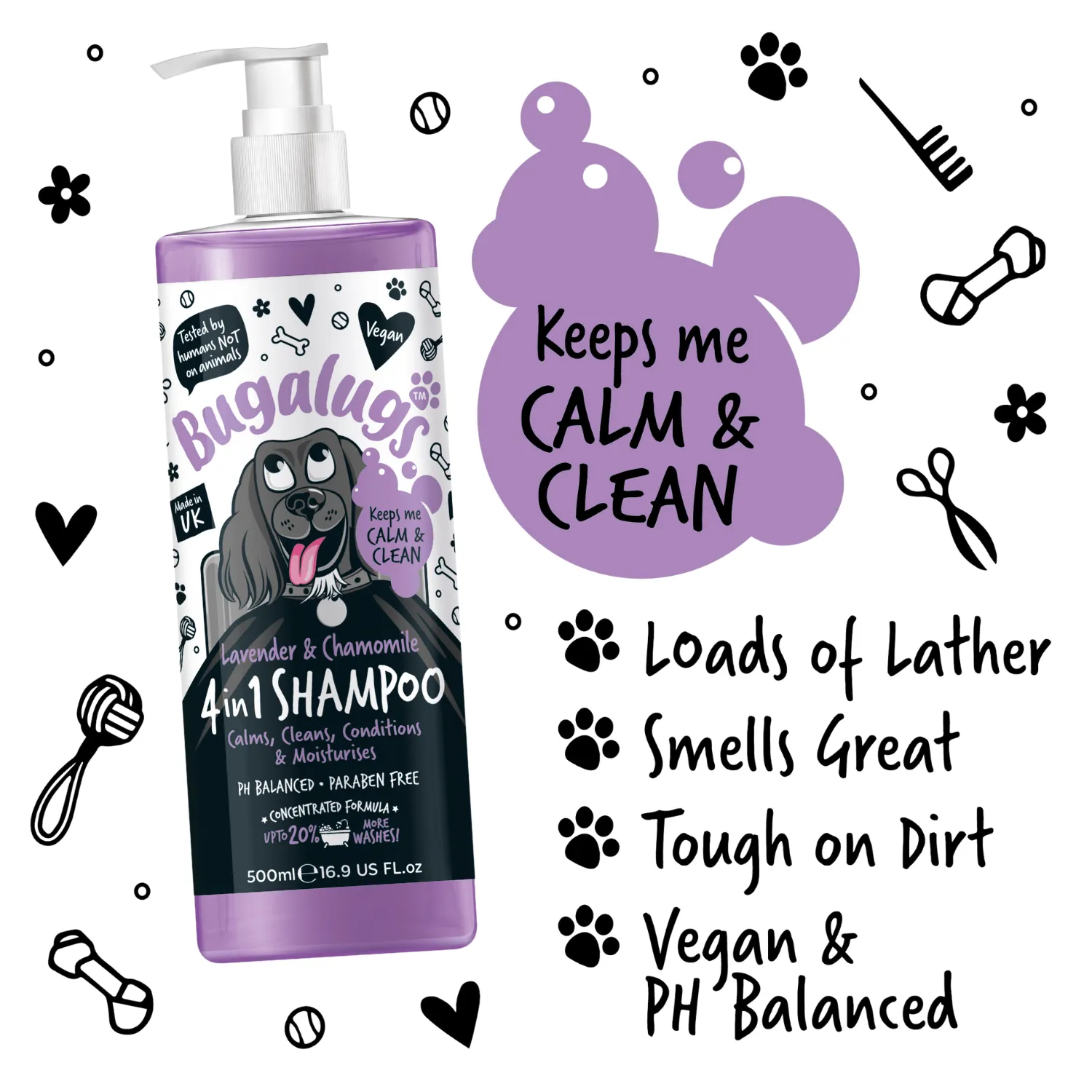 Lavender & Chamomile 4 in 1 Calming Dog Shampoo