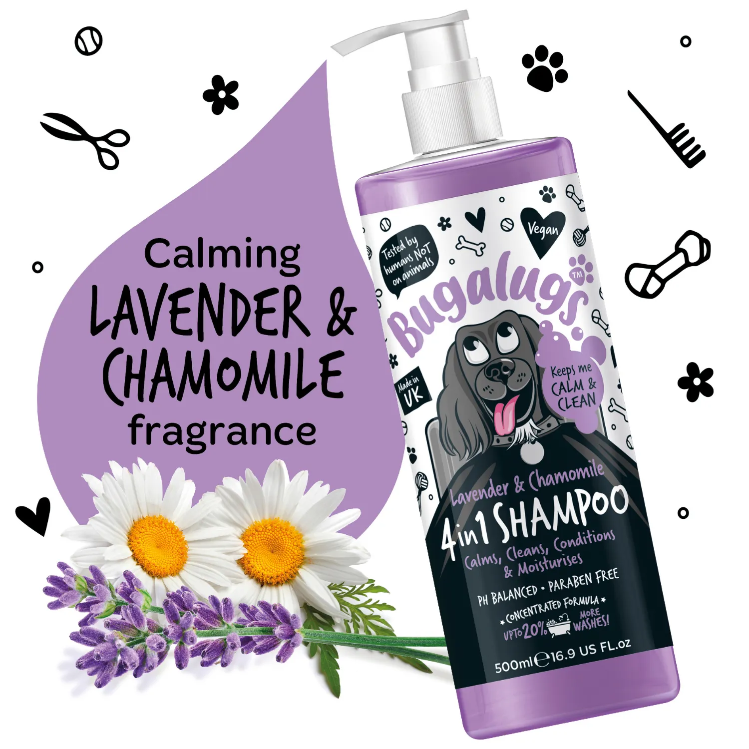 Lavender & Chamomile 4 in 1 Calming Dog Shampoo