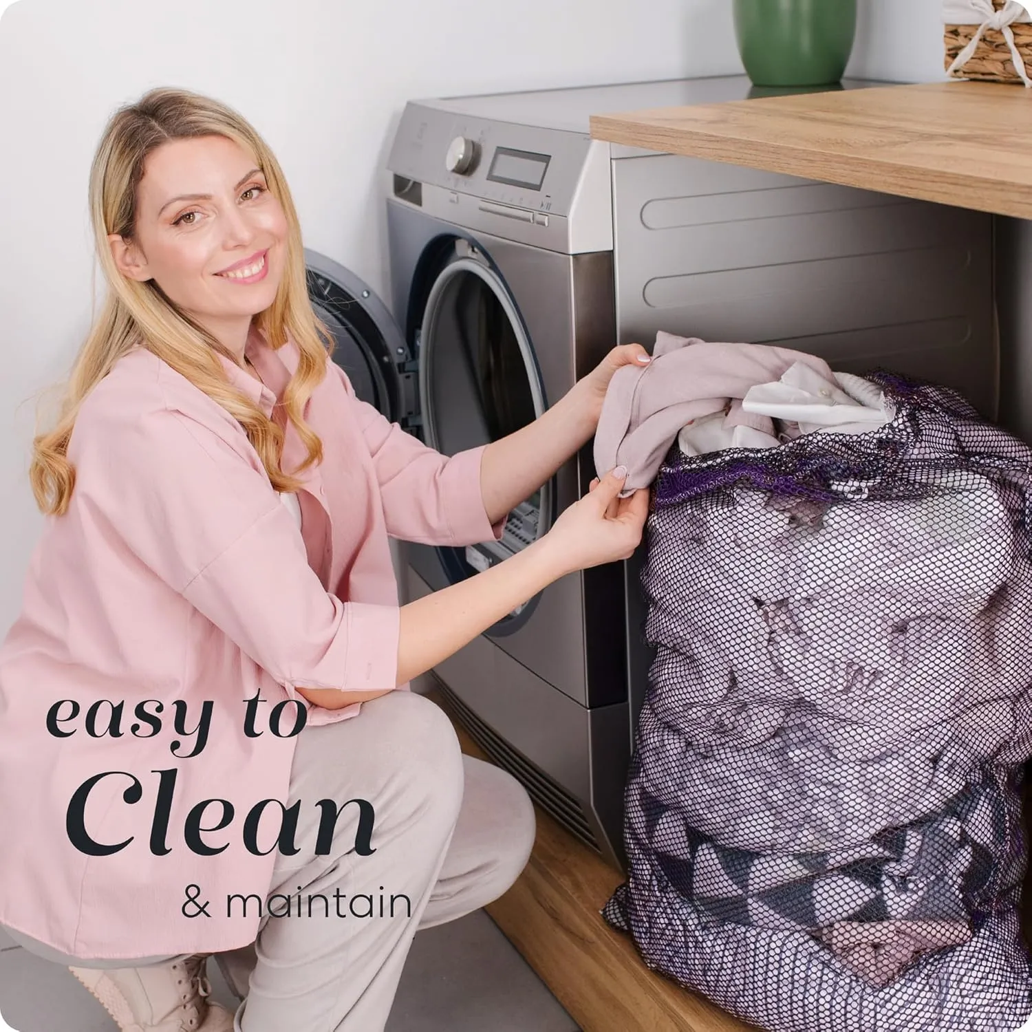 Mesh XL Laundry Bag - Large 24" x 36" - Durable, Machine Washable with Secure Drawstring Closure - Perfect for College Dorms, Laundromats, Apartments (Purple)