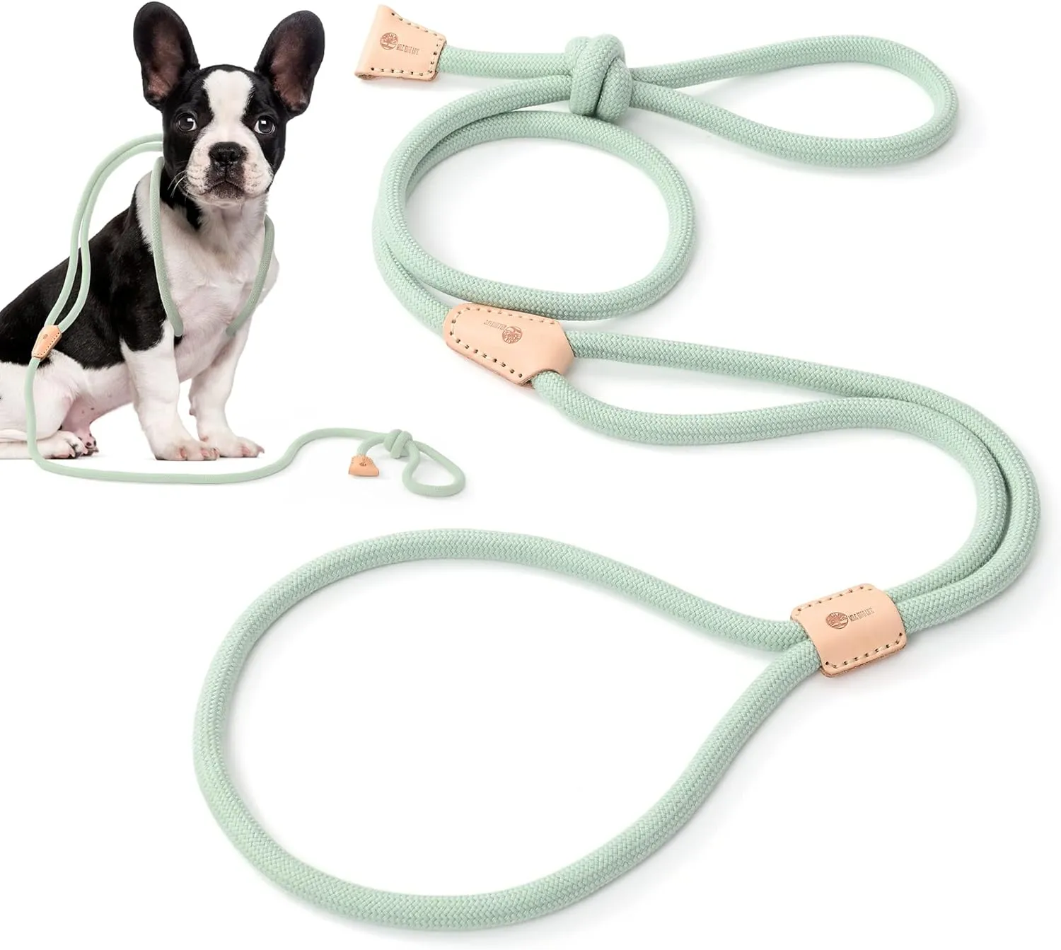 Mile High Life Harness Lead No Pull, All in one Dog Lead 2-in-1, Rope Leash and Harness Two in One, Slip Leash for Puppy Small Dogs Training, 4FT Green