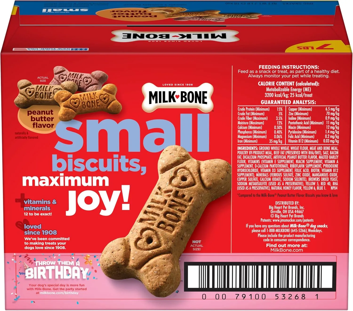 Milk-Bone Peanut Butter Flavor Naturally & Artificially Flavored Dog Biscuits - Crunchy Dog Treats - 7 Pounds (Packaging Design May Vary)