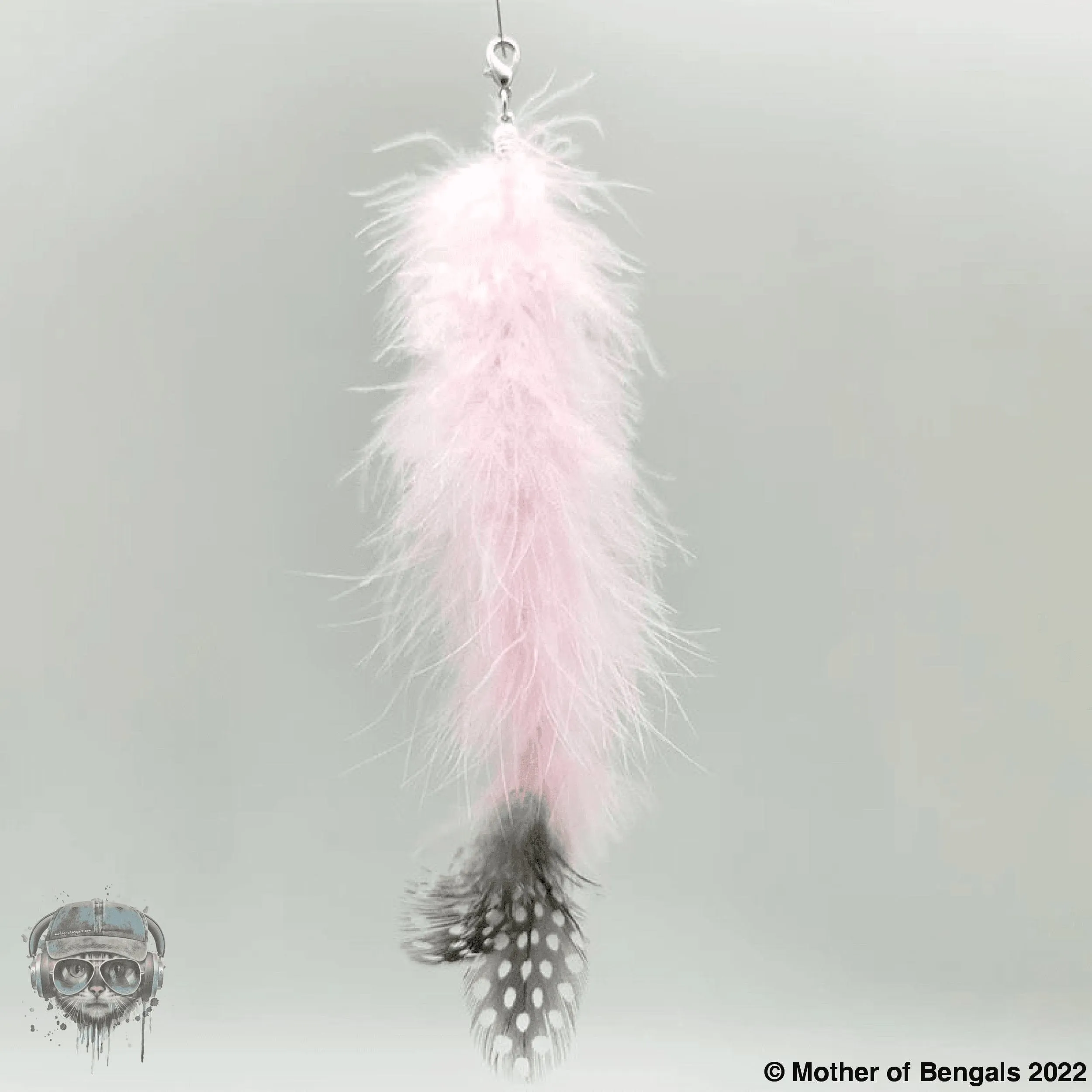 Mother Of Bengals,  Long tail Warbler Bird, 5 piece Feather & Cat Wand Teaser Set