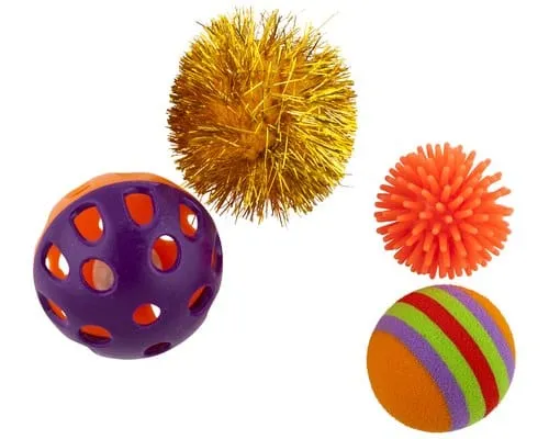 Pawise 4 Pack Assorted Balls Cat Toy