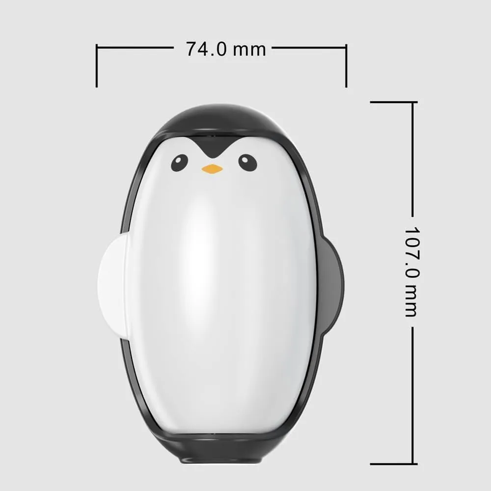 Penguin Hair Sticky Remover - Reusable Lint Roller Ball, Travel Size for Clothes (Black)