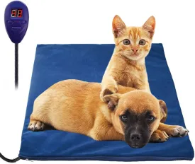 Pet Heating Pad, Electric Pet Heated Pad for Dogs and Cats Indoor 20" X 20" 7 Levels Temperature Adjustable Warming Bed Mat with Anti Chew Cord for Whelping/Puppy/Middle Dogs and Cats