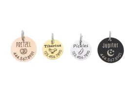 Pet Tag - Dog Cat ID - Engraved Personalized  New Puppy Kitten Identification Lost - Change Name Number - DGR-2025mm