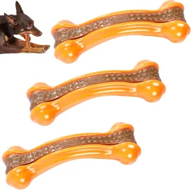 Real Beef Flavor Dog Chew Toys - Indestructible Teething Toys for Large/Medium/Small Breeds, 3 Pack Tough Nylon Dog Toy